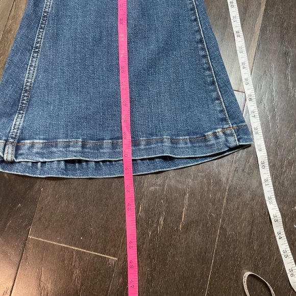 Wrangler Retro High Rise Flare Denim Jeans Dark Blue Bell Bottom Trumpet - Picture 10 of 13